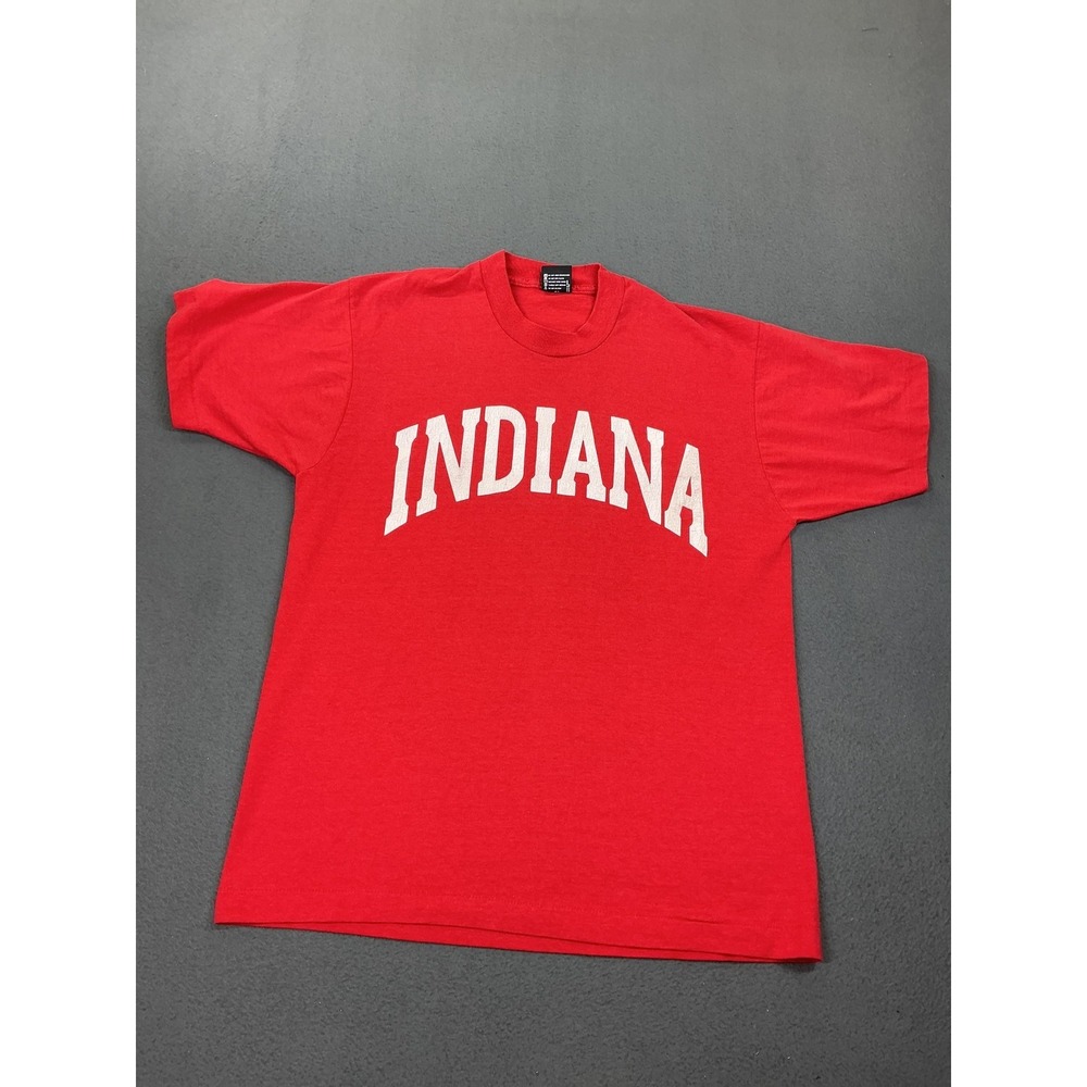 Vintage‎ Indiana Hoosiers Shirt Mens L Red NCAA Basketball Screen Stars Best USA